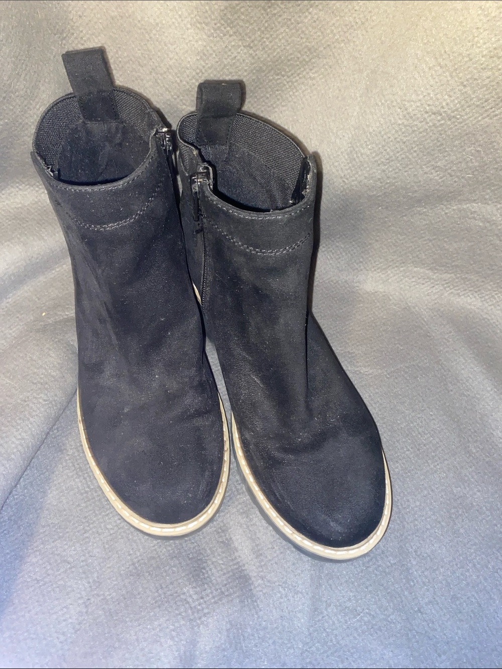 Sonoma Goods For Life Black Faux Suede Side-Zip Ankle Booties